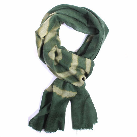 Green and Yellow  Dip Dye Cashmere Pashmina Scarf