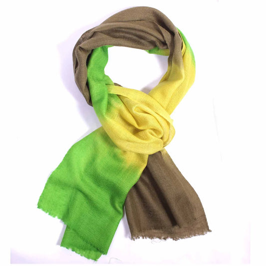 Natural Shades Dip Dye Cashmere Pashmina Scarf