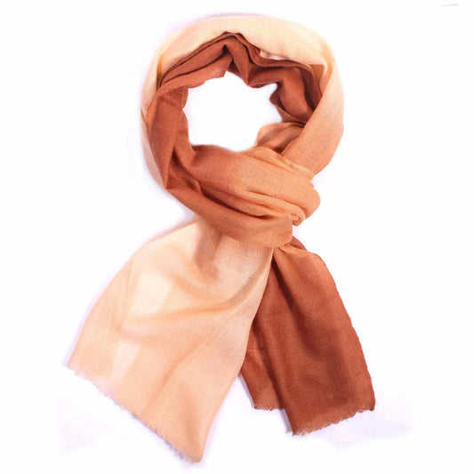 Shades Of Brown Dip Dye Cashmere Pashmina Scarf