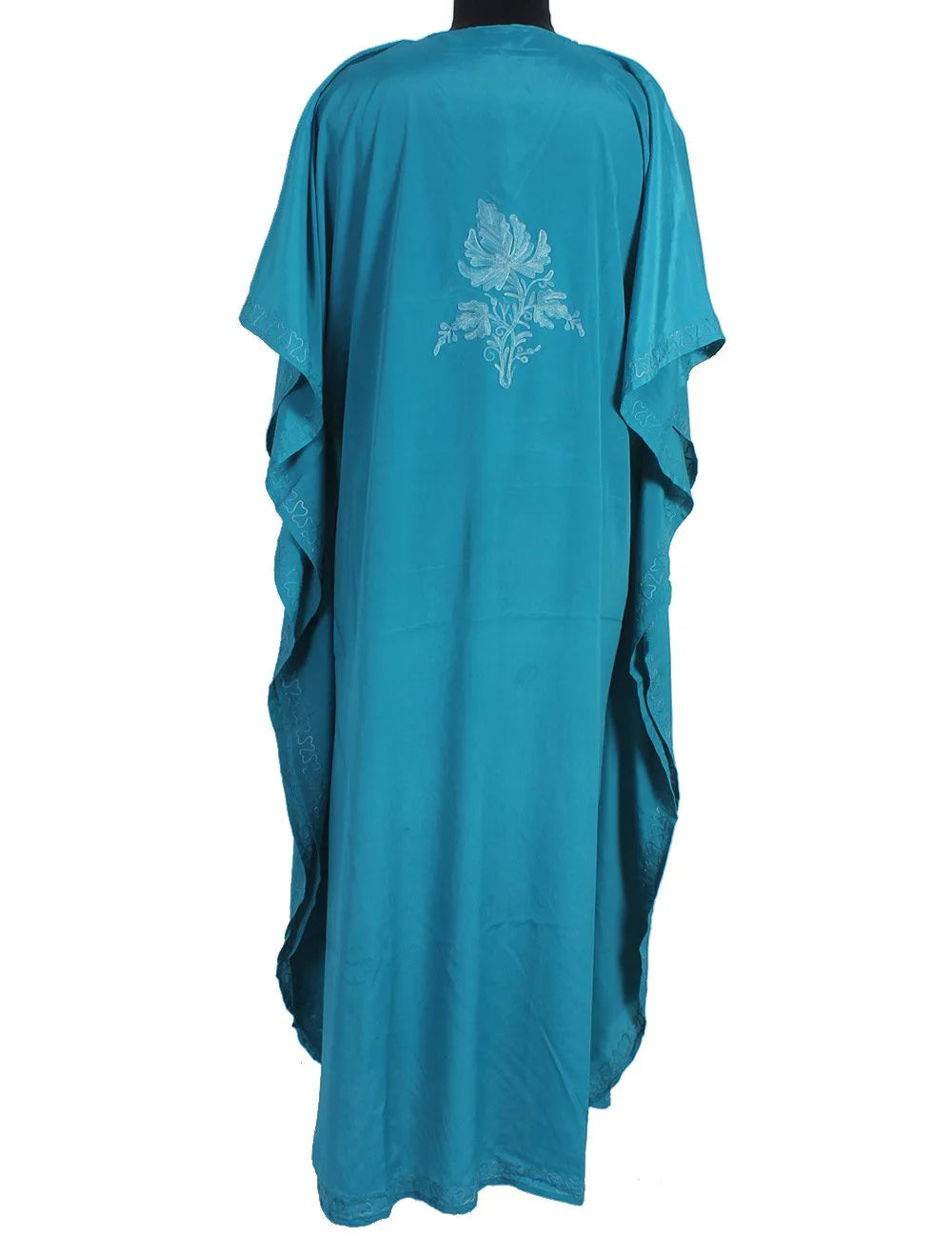 Light Blue Embroidered Silk Kaftan