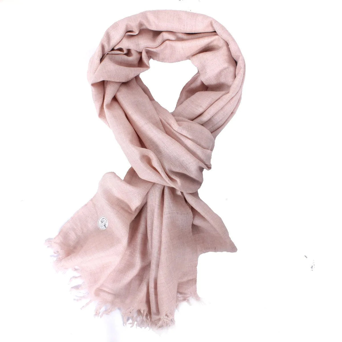 GI CERTIFIED LIGHT ROSE PINK SOLID CASHMERE PASHMINA SHAWL