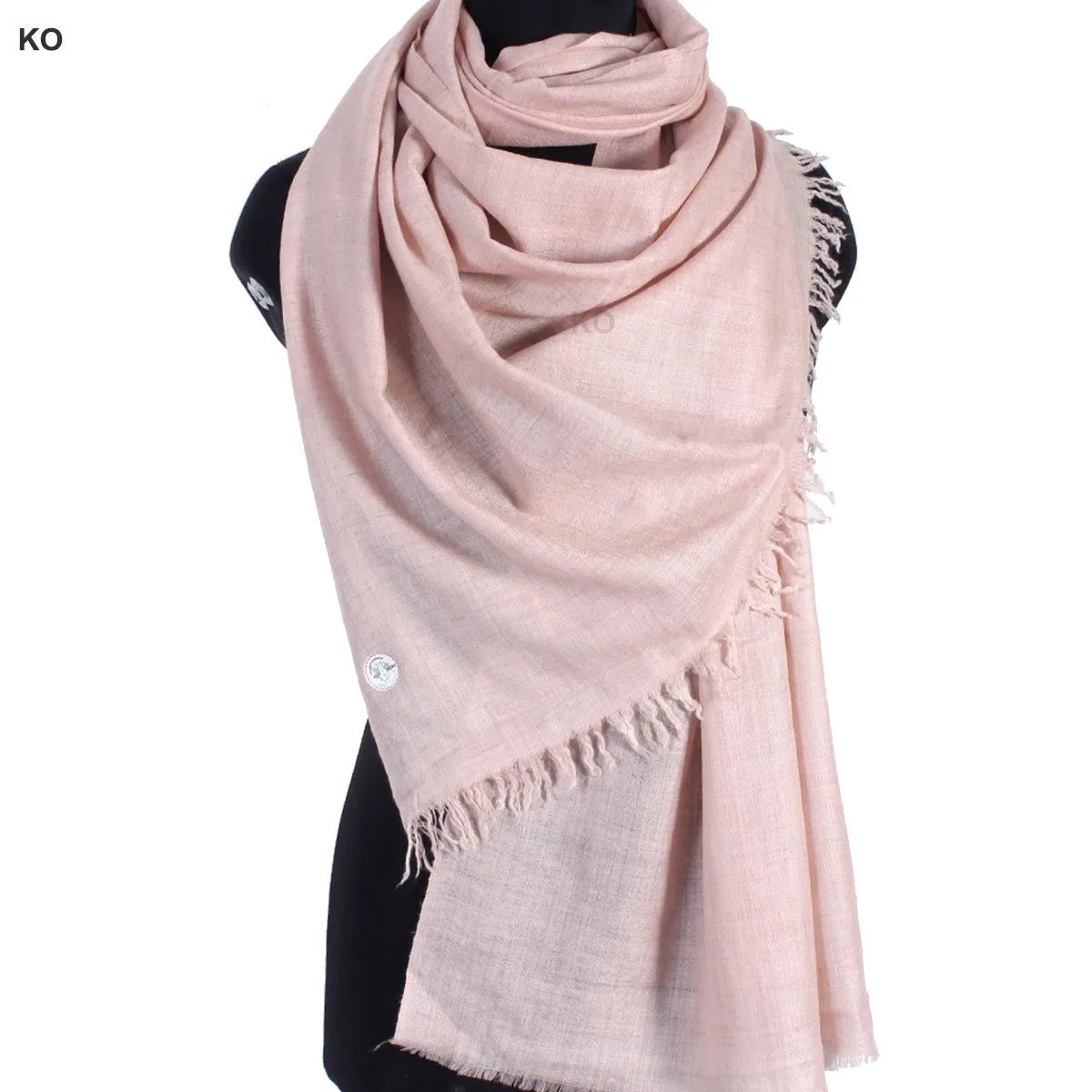 GI CERTIFIED LIGHT ROSE PINK SOLID CASHMERE PASHMINA SHAWL