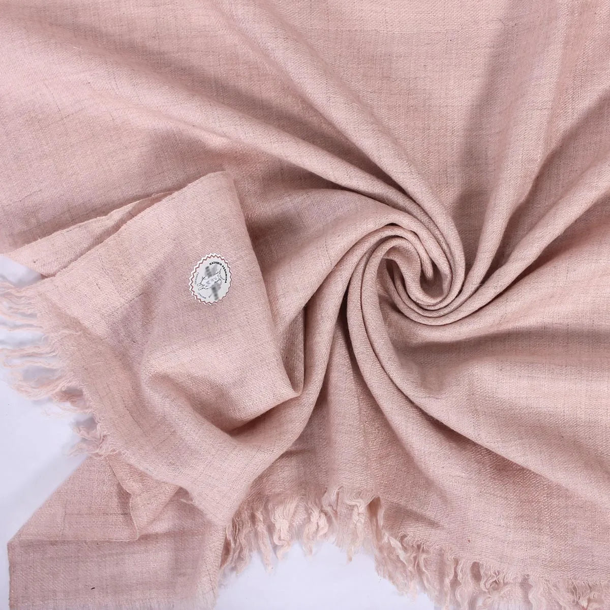 GI CERTIFIED LIGHT ROSE PINK SOLID CASHMERE PASHMINA SHAWL