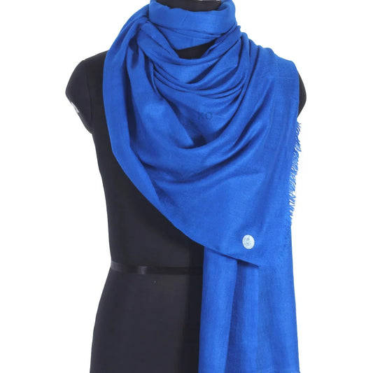 GI BERRY BLUE SOLID PASHMINA STOLE