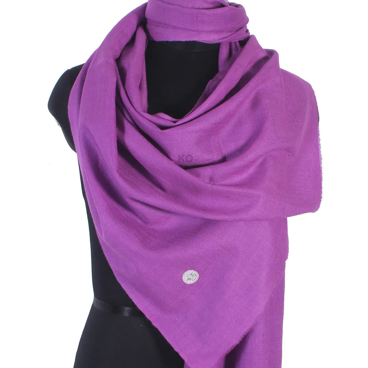 GI CERTIFIED VIOLET SOLID CASHMERE PASHMINA SHAWL