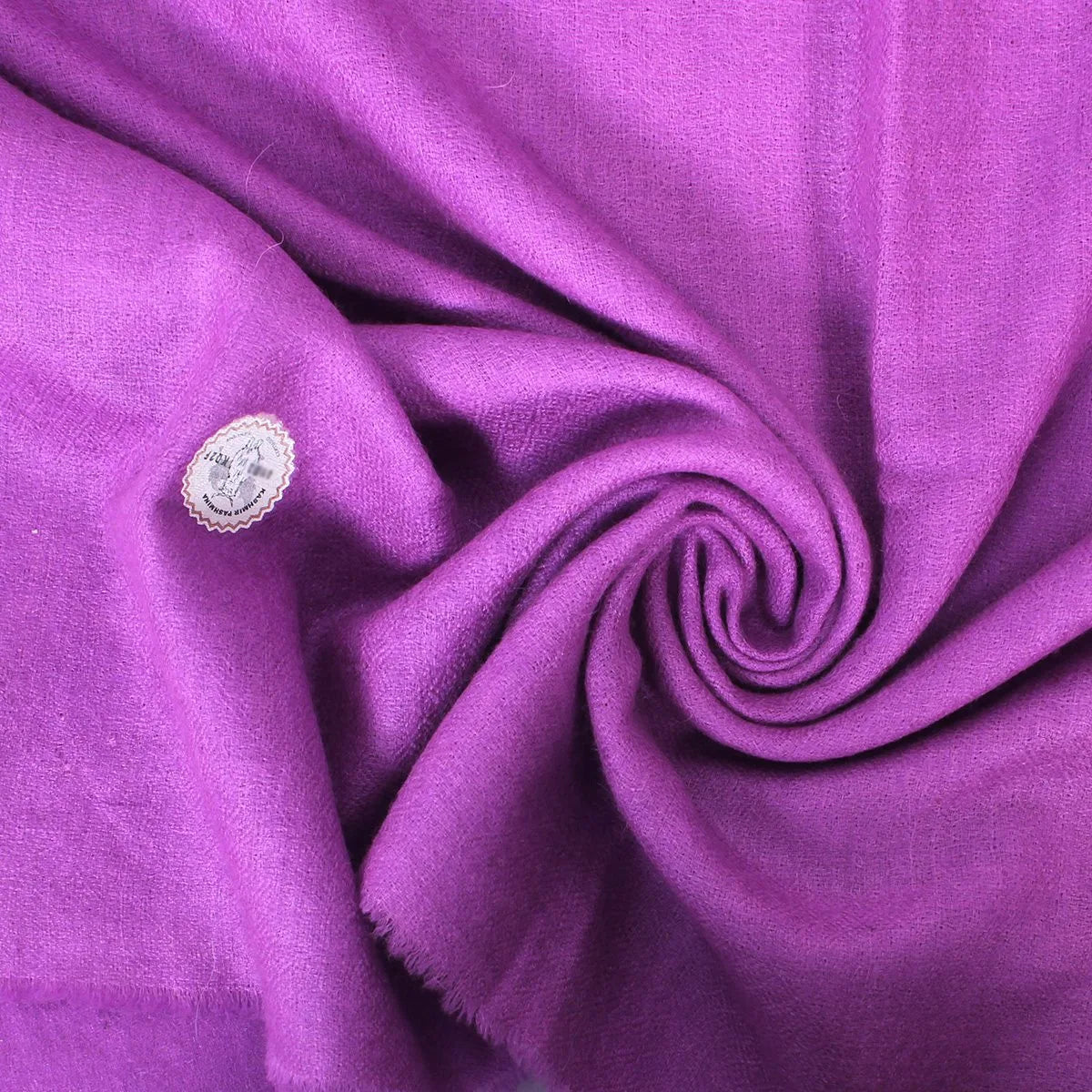 GI CERTIFIED VIOLET SOLID CASHMERE PASHMINA STOLE