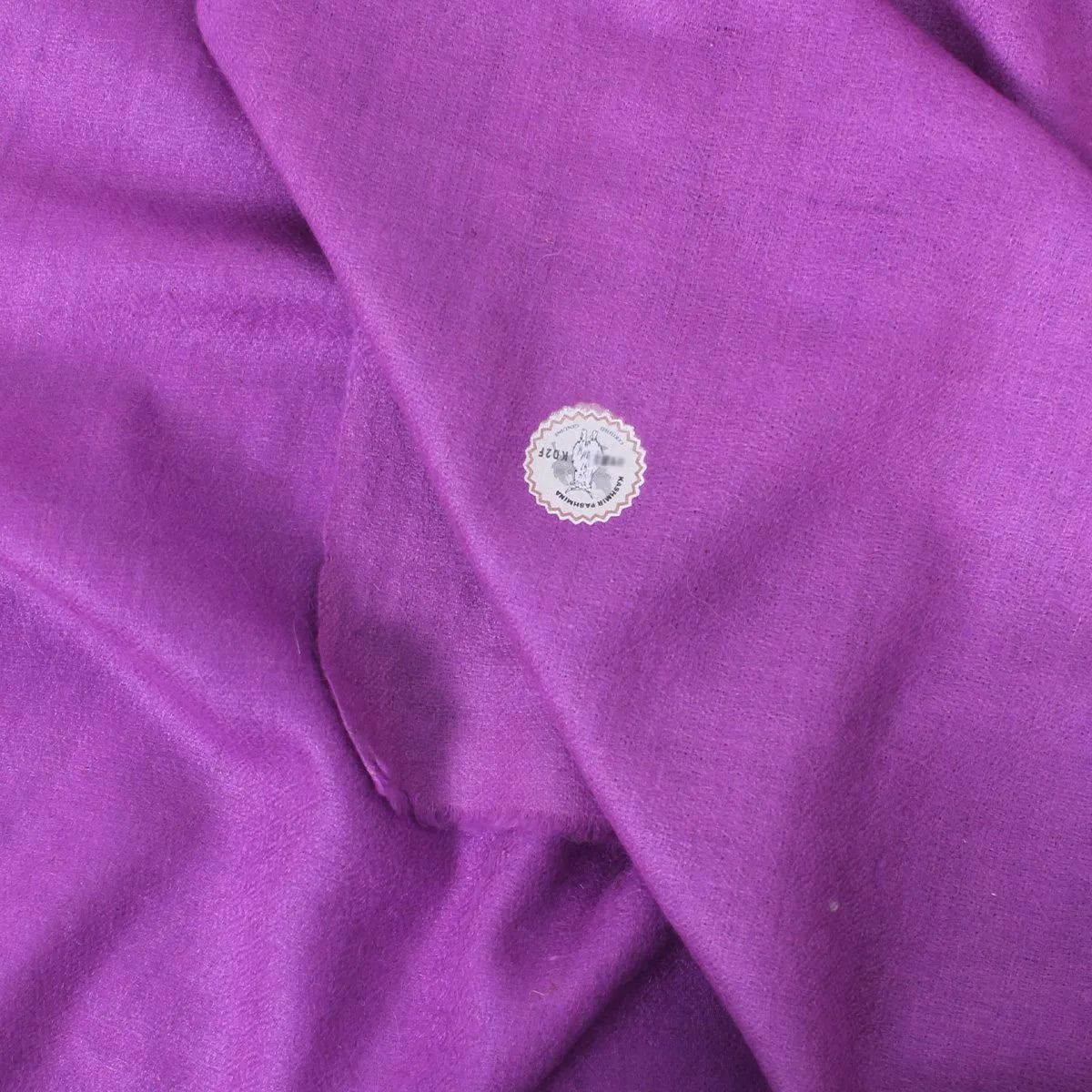 GI CERTIFIED VIOLET SOLID CASHMERE PASHMINA STOLE