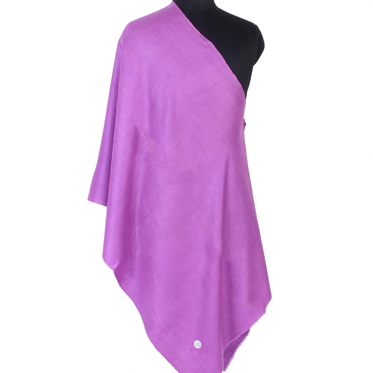 GI CERTIFIED VIOLET SOLID CASHMERE PASHMINA STOLE