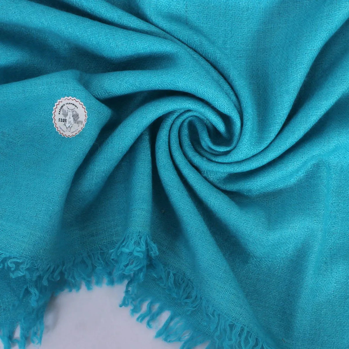 GI CERTIFIED SEAFOAM SOLID CASHMERE PASHMINA STOLE