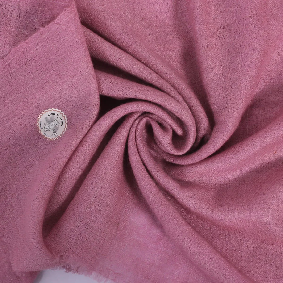 GI CERTIFIED ROSE PINK SOLID CASHMERE PASHMINA STOLE