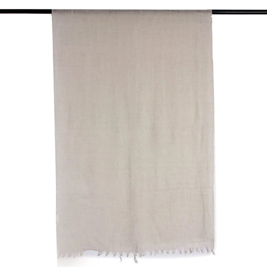 GI CERTIFIED PURE WHITE CASHMERE PASHMINA SHAWL