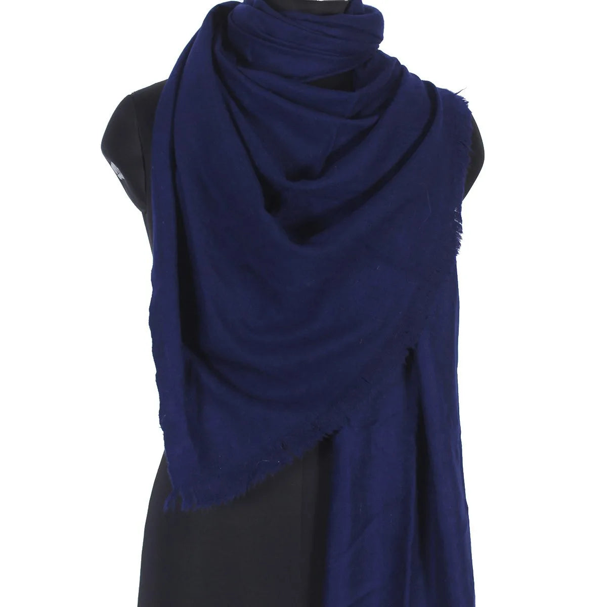 GI CERTIFIED NAVY BLUE CASHMERE PASHMINA STOLE