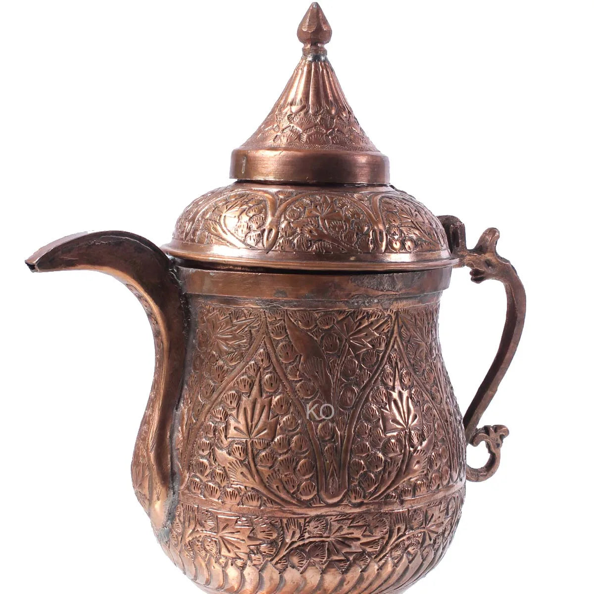 Small Copper Samavar With Tomb Chinar Design 4-6 cups