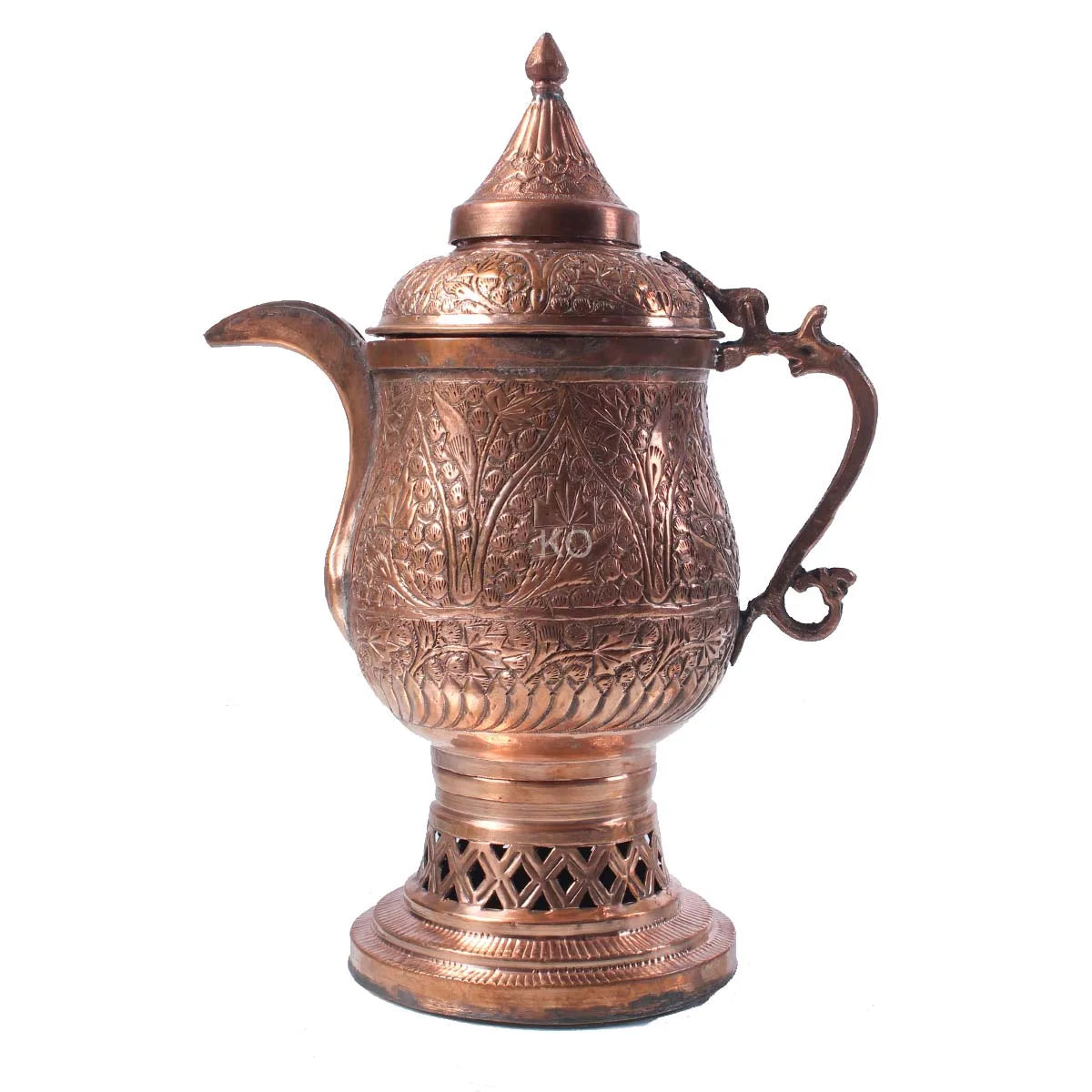 Small Copper Samavar With Tomb Chinar Design 4-6 cups