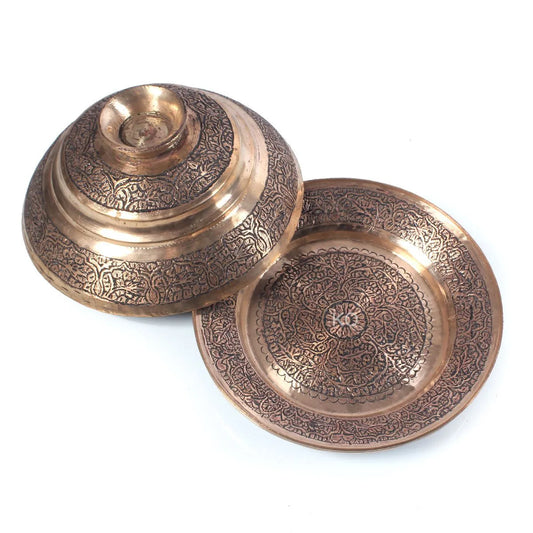 Shahi Copper Plate With Lid