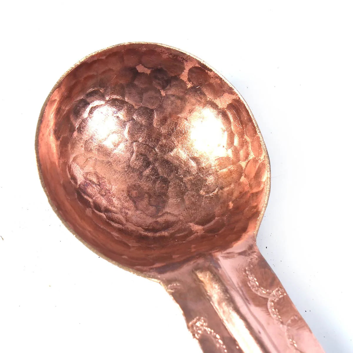 Gold Hued Copper Spoon | Hand Engraved