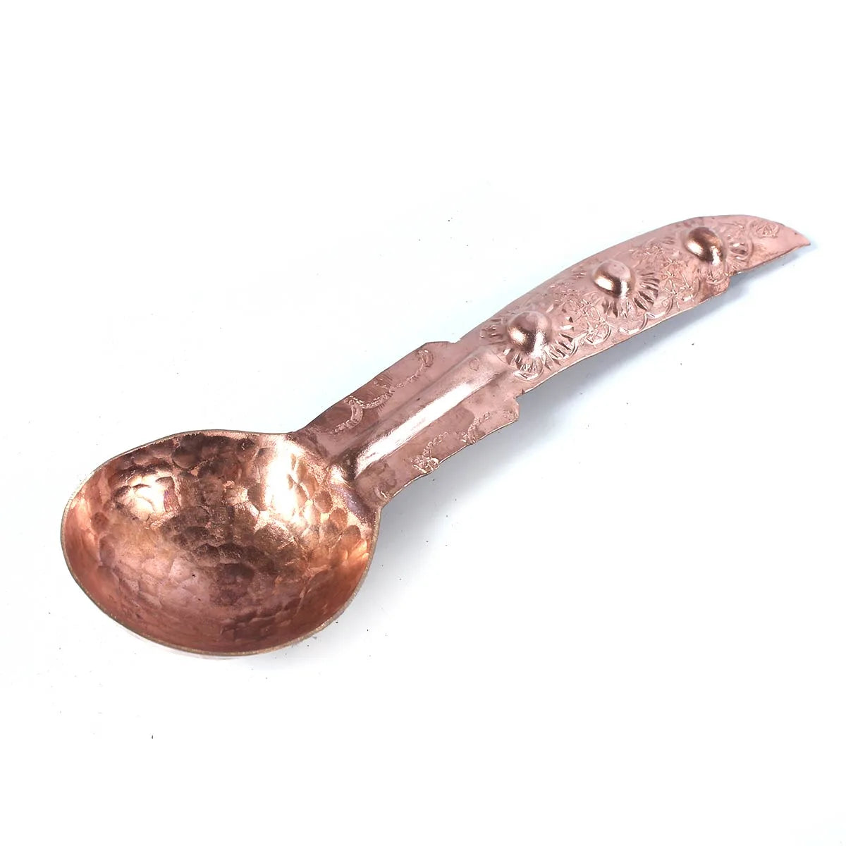 Gold Hued Copper Spoon | Hand Engraved