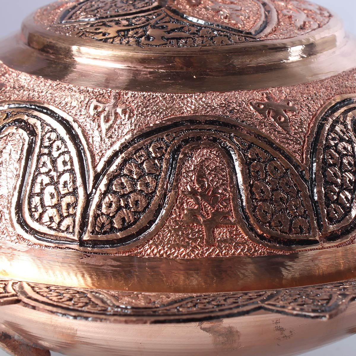 Kandkaer Round Shaped Copper Dry fruit Bowl | Hand Engraved