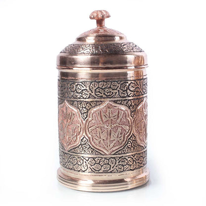 Kandkaer Copper Masala Box | Set of 6 | Hand Engraved