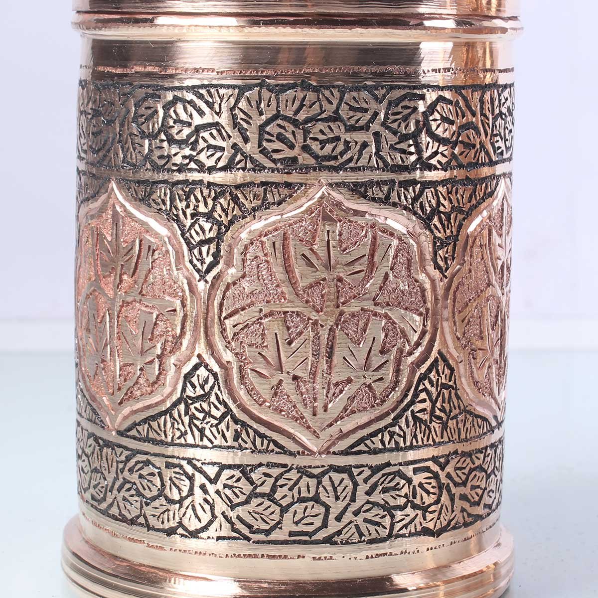 Kandkaer Copper Masala Box | Set of 6 | Hand Engraved