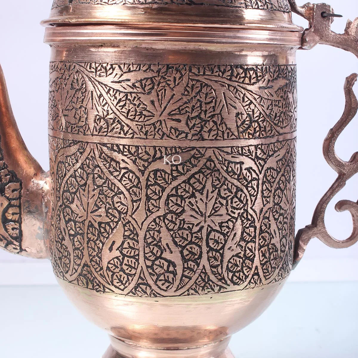 Kandkaer Copper Jug Set | Set of 6 Glasses | Hand Engraved