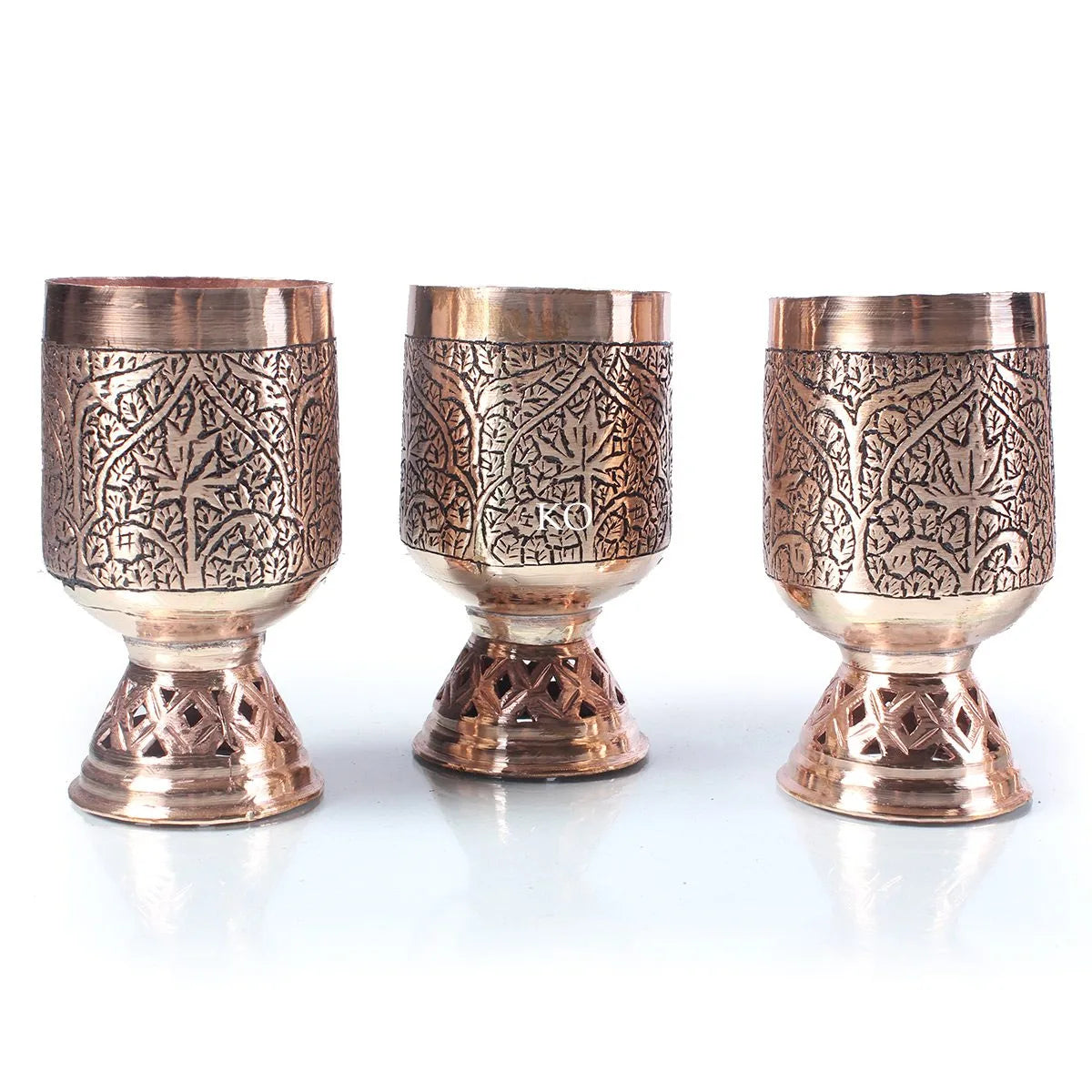 Kandkaer Copper Jug Set | Set of 6 Glasses | Hand Engraved