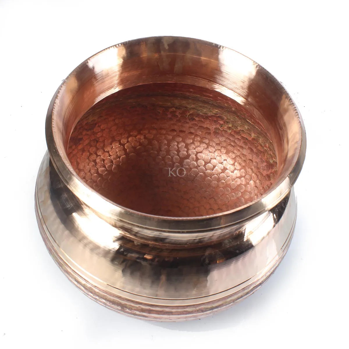 Gold hued Copper Deecha| Copper Pot | Big Size