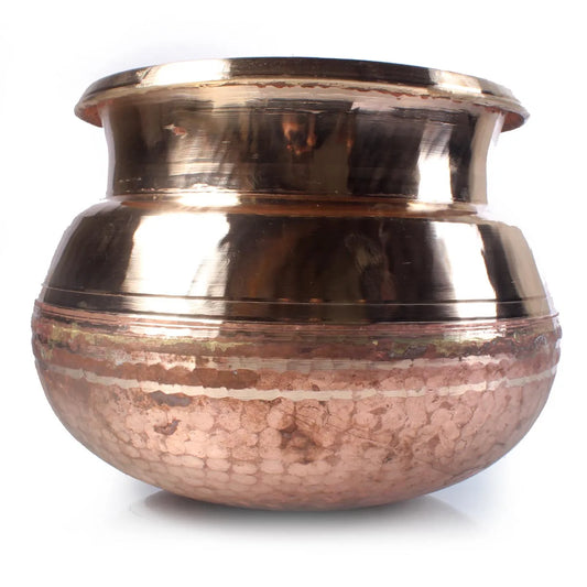 Gold hued Copper Deecha| Copper Pot | Big Size