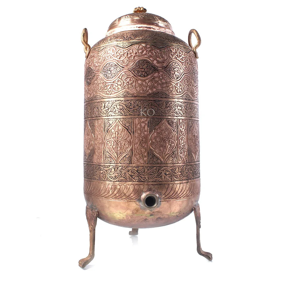 Kandkaer Copper Water Dispenser| Intricate Design| Hand Engraved