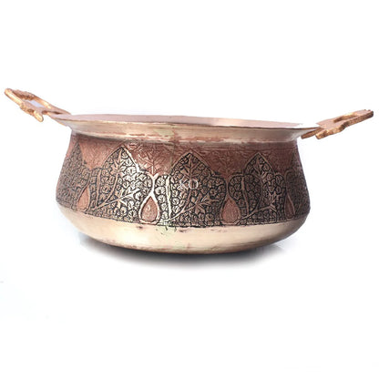 Kandkaer Copper Handi Set With Lid | Set of 3 | Hand Engraved | Big Size