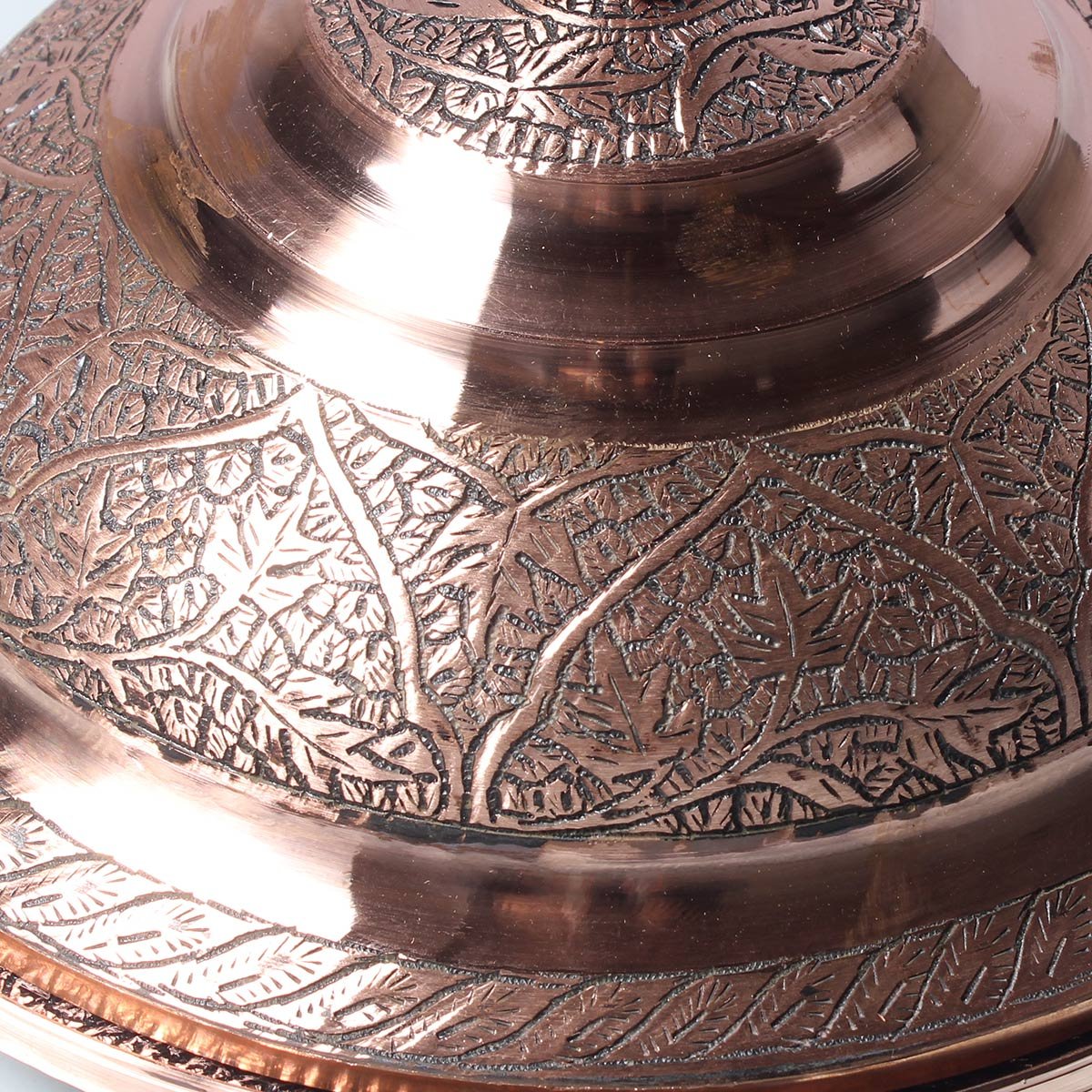 Knadkaer Copper Plate With LId | Hand Engraved