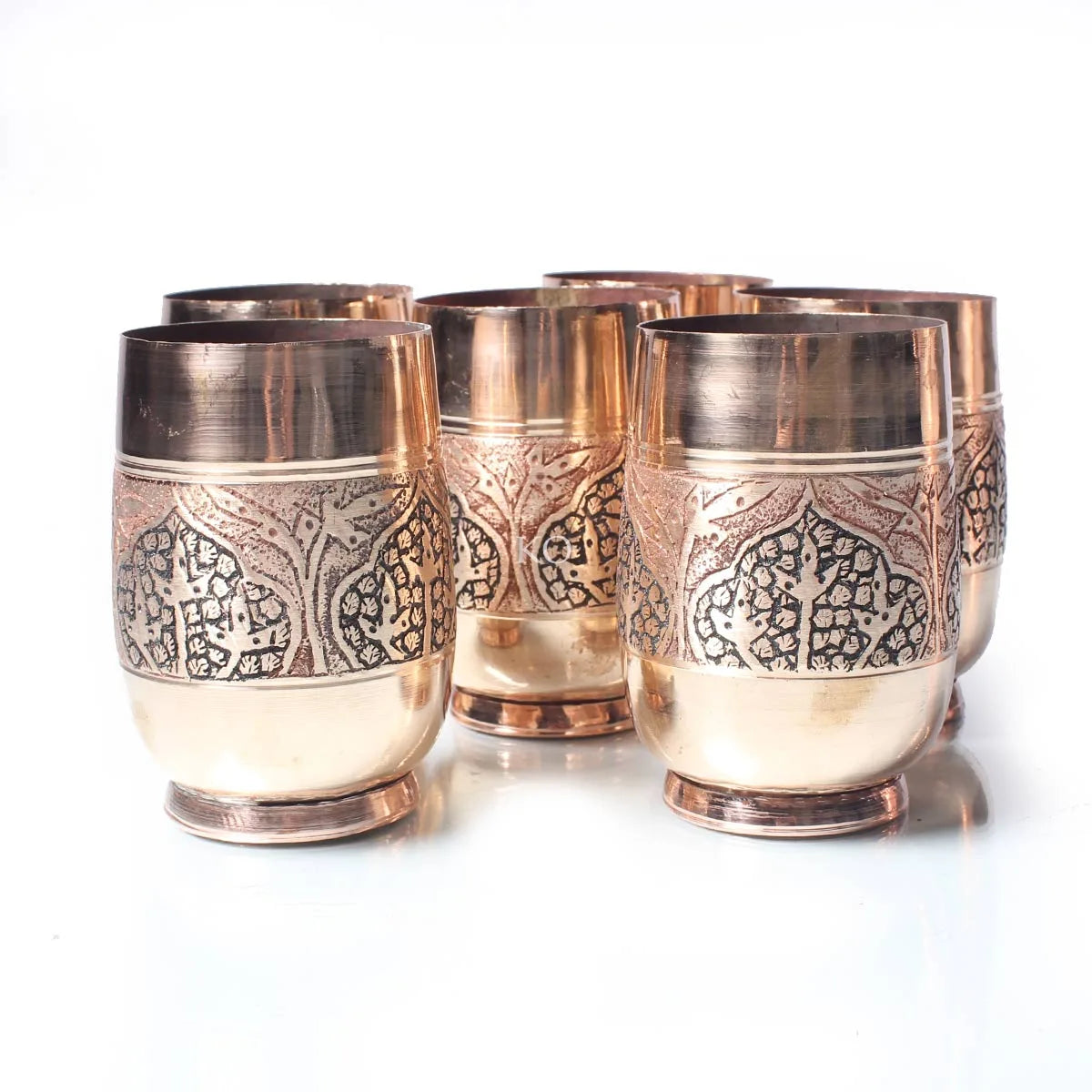 Copper Jug Set | Set of 6 Glasses | Hand Engraved