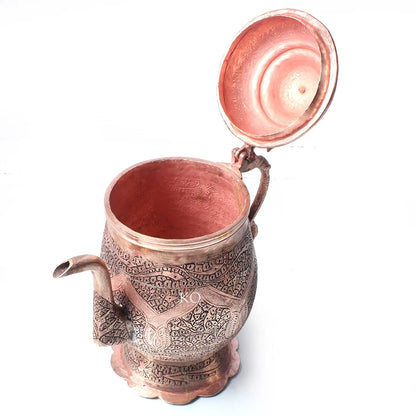 Kandkaer Copper Jug Set | Set of 6 Glasses | Hand Engraved