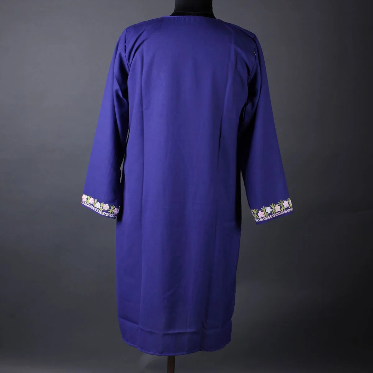 Navy Blue Chinar Design Embroidered Kurti