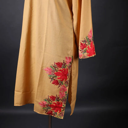 Skin Tone Chinar Design Aari Embroidered Kurti