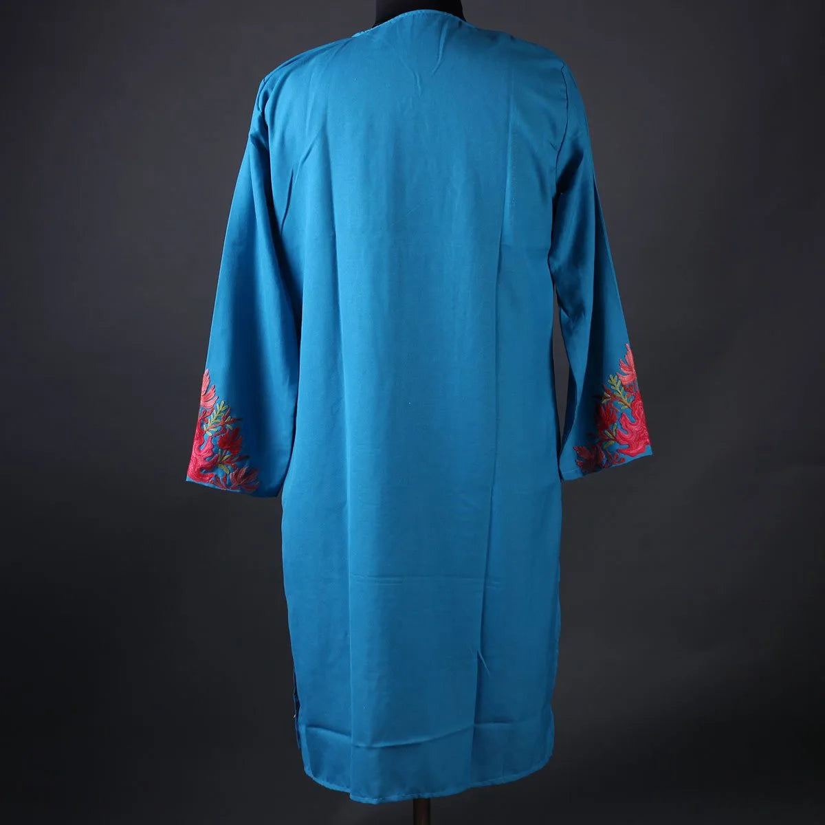 Light Blue Chinar Floral Design Embroidered Kurti