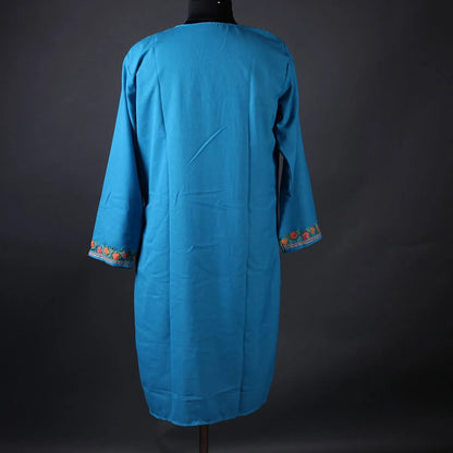 Light Blue Floral Design Embroidered Kurti