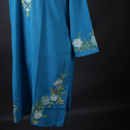 Light Blue Floral Design Embroidered Kurti