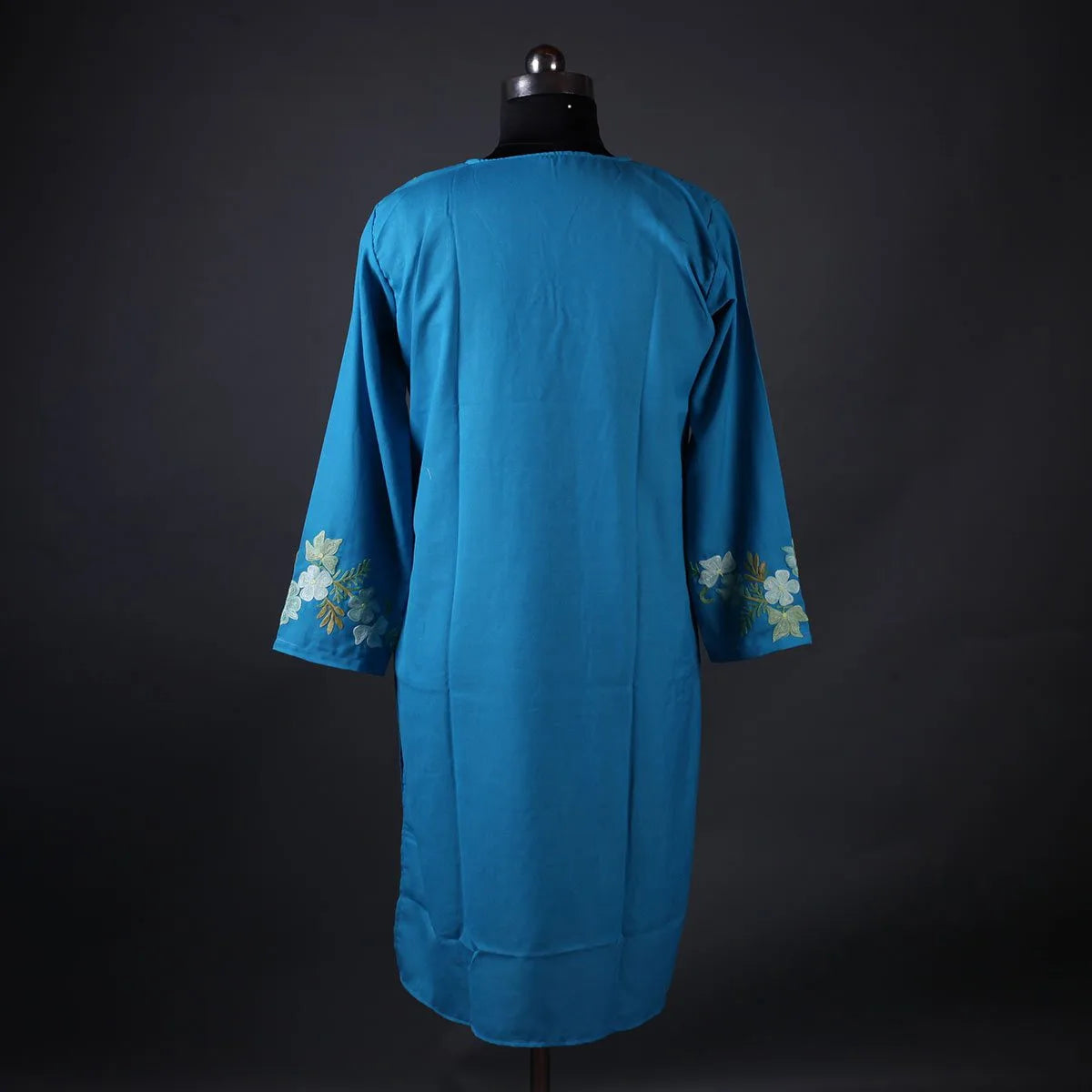 Light Blue Floral Design Embroidered Kurti