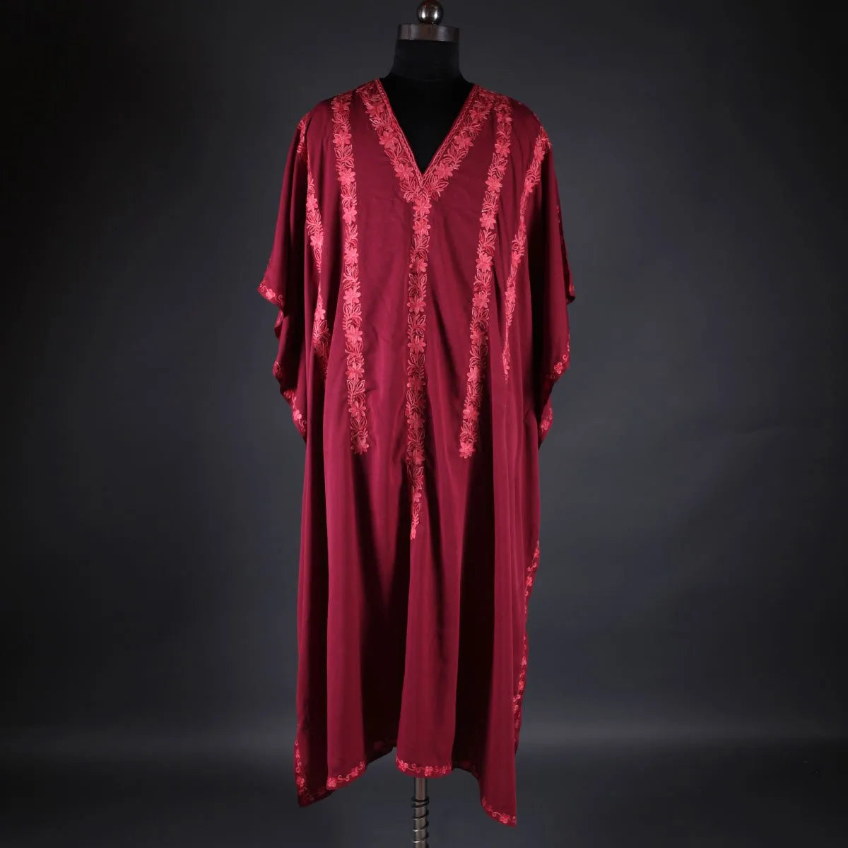 MaroonFloral Deisgn Aari Embroidered Kaftan