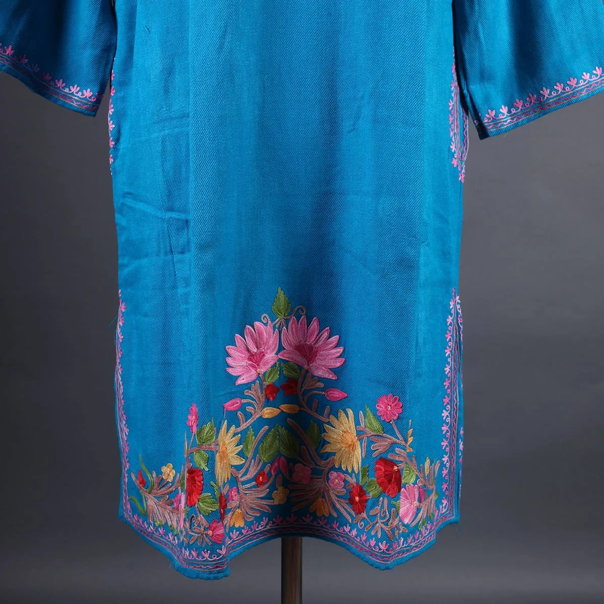 Azure Blue Aari Embroidery Phiran