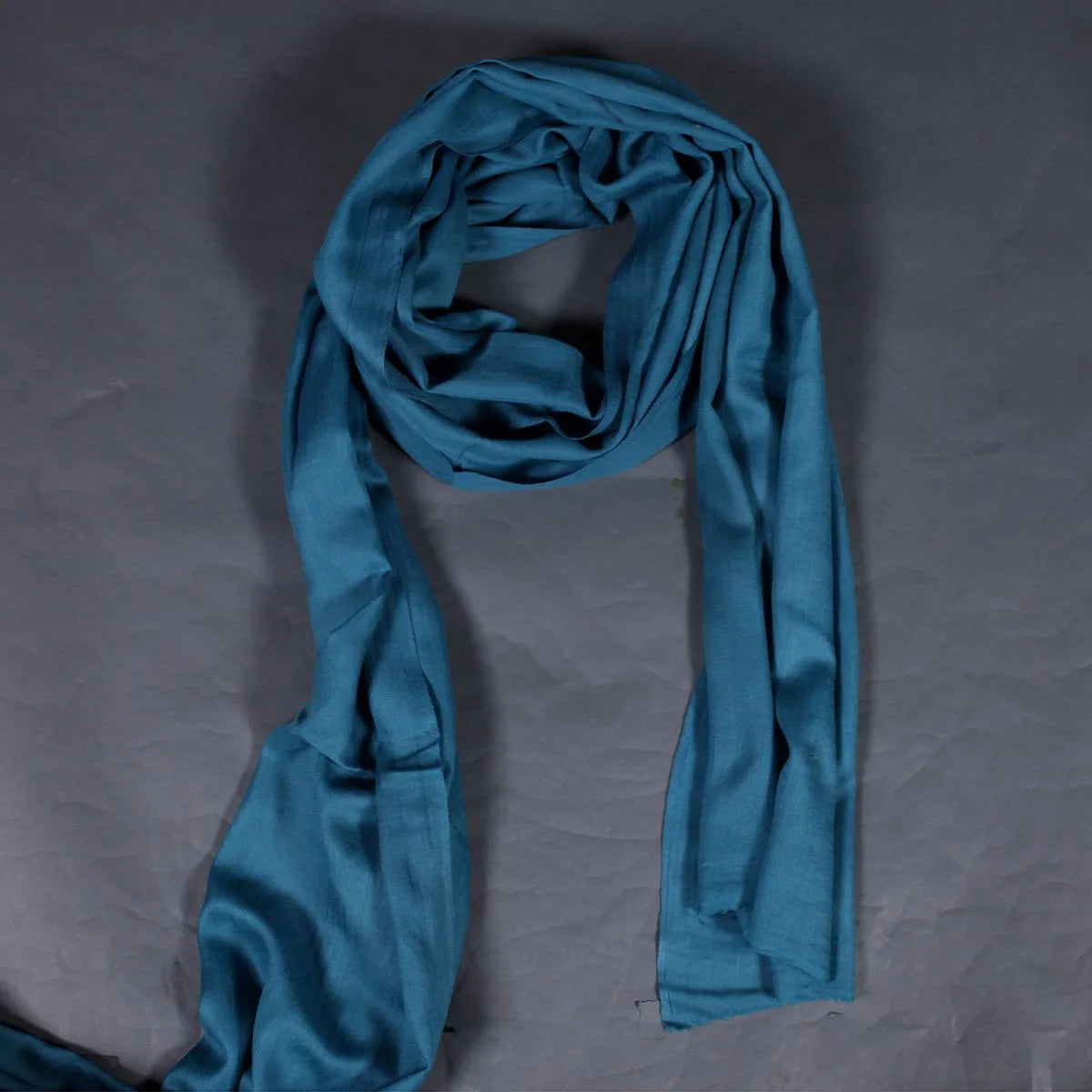 Steel Blue GI Certified Handwoven Pashmina Stole