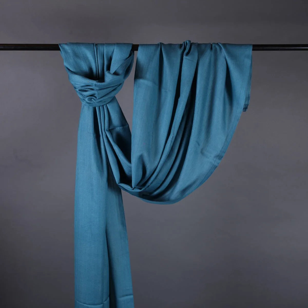 Steel Blue GI Certified Handwoven Pashmina Stole