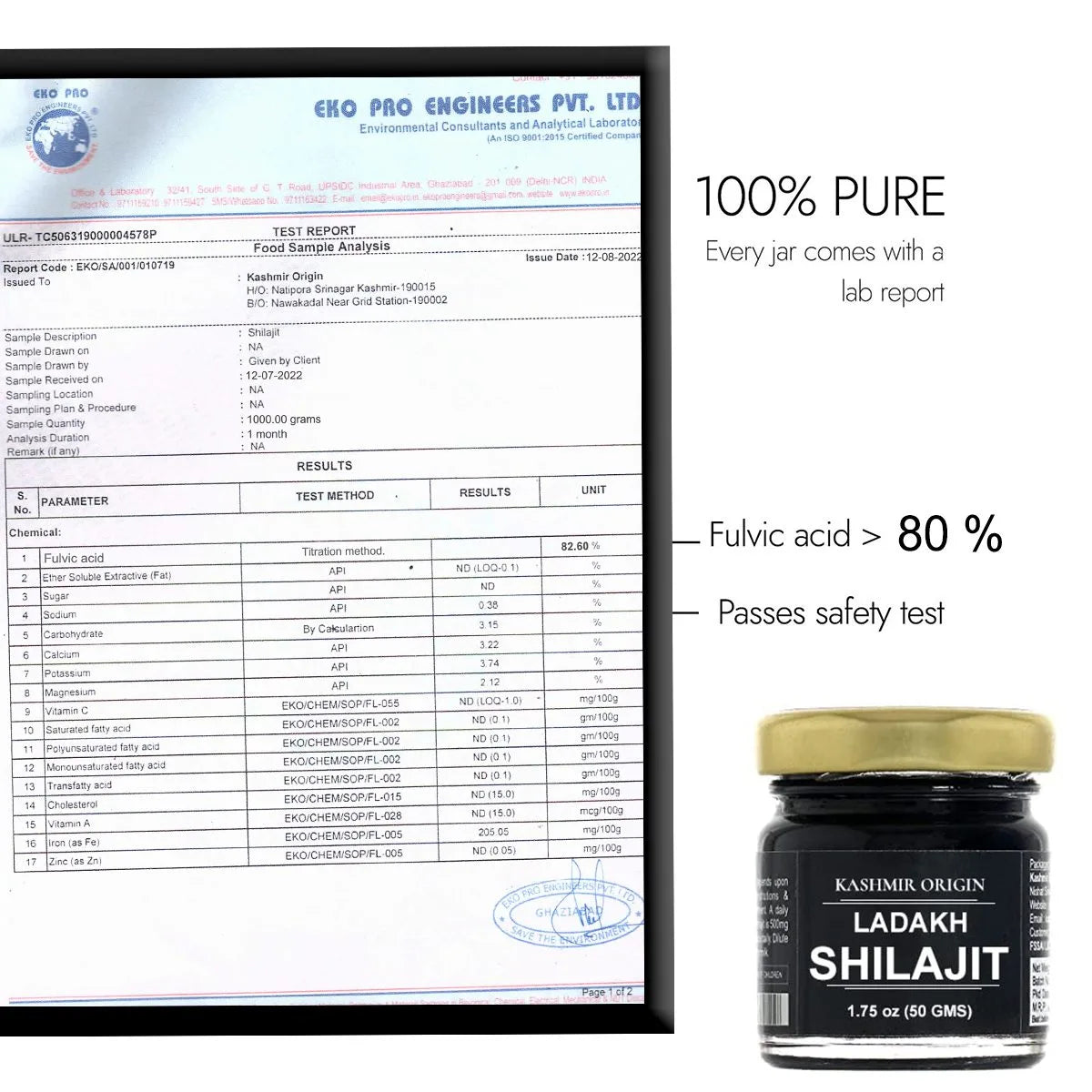 Ladakh Shilajit Resin 100gms | Lab Tested |100% Authentic | (50gms Pack of 2)