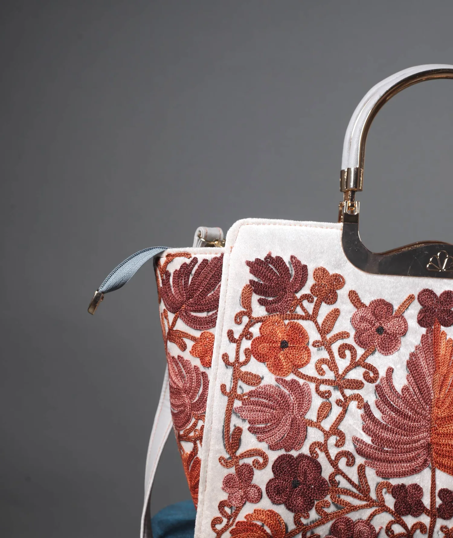 Chinar Motif Aari Embroidered Hand Bag